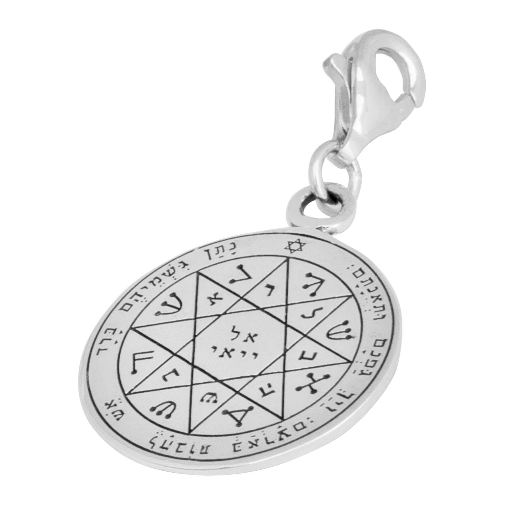 Guarding and Protection Seal Pentacle King Solomon Pendant Amulet Silver Ø 0.6'