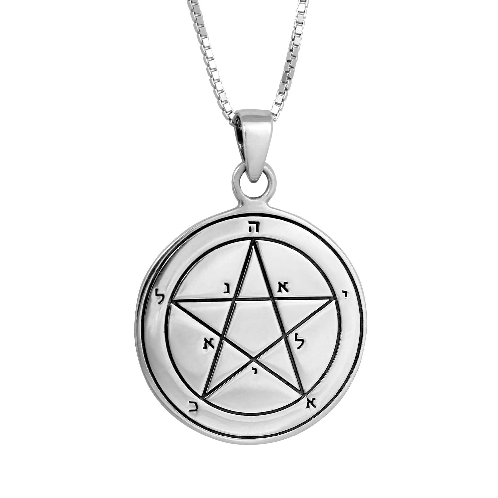 Fascination Seal Pendant Amulet The First Seal Mercury King Solomon Pentacle Silver 925