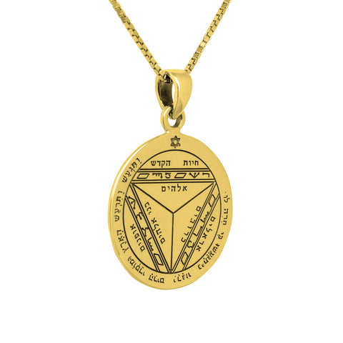 Pendant Amulet of Foresight The Seventh Pentacle of Saturn King Solomon Seal, Silver 925