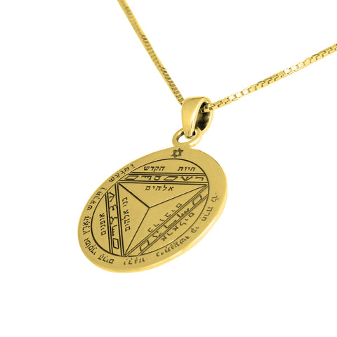 Pendant Amulet of Foresight The Seventh Pentacle of Saturn King Solomon Seal, Silver 925