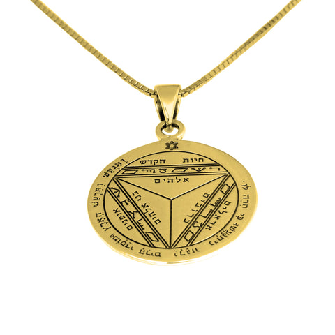 Pendant Amulet of Foresight The Seventh Pentacle of Saturn King Solomon Seal, Silver 925