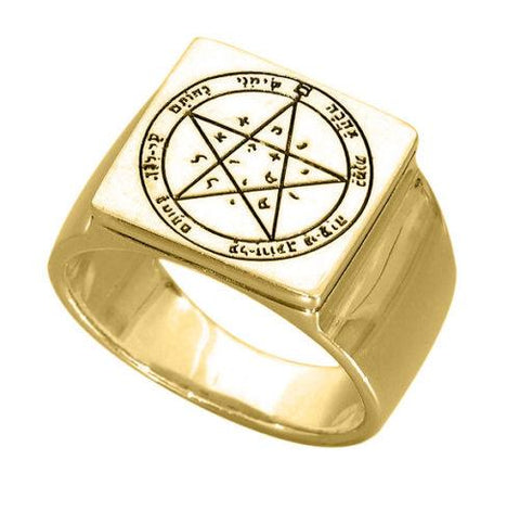 Kabbalah Signet Ring Wishes Seal Pentacle Amulet King Solomon Silver 925 (6-13 sizes)