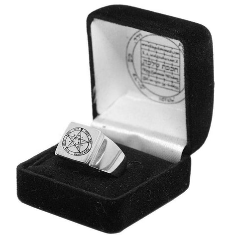 Kabbalah Signet Ring Wishes Seal Pentacle Amulet King Solomon Silver 925 (6-13 sizes)