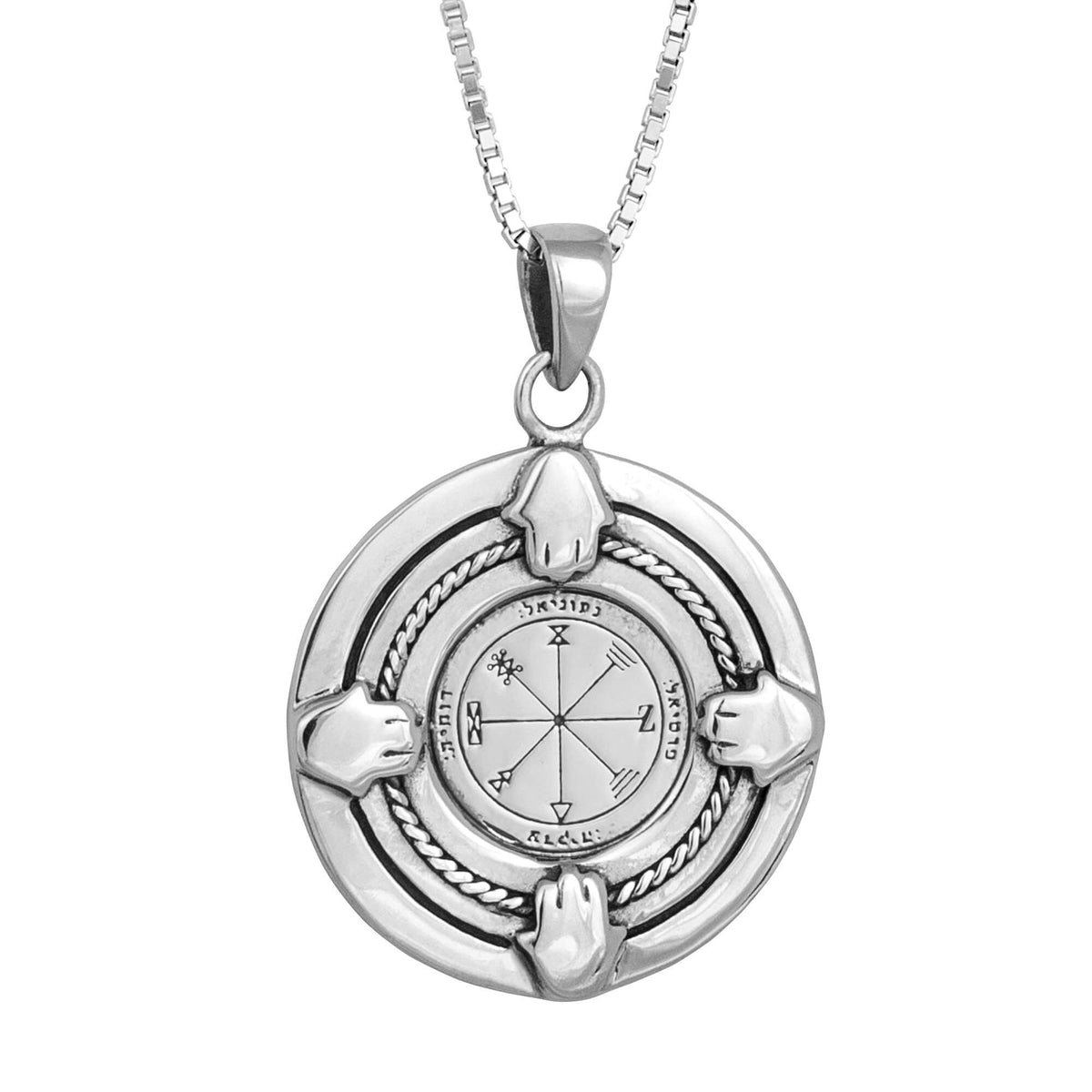 Kabbalah Pendant Profusion Seal First Pentacle of Jupiter King Solomon Amulet silver 925 Ø 0,90"