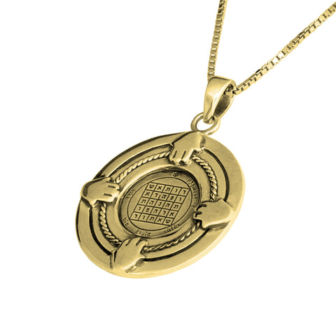 King Solomon Seal Livelihood Pendant Amulet Second Pentacle of Saturn, Silver 925