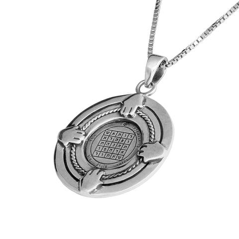 King Solomon Seal Livelihood Pendant Amulet Second Pentacle of Saturn, Silver 925