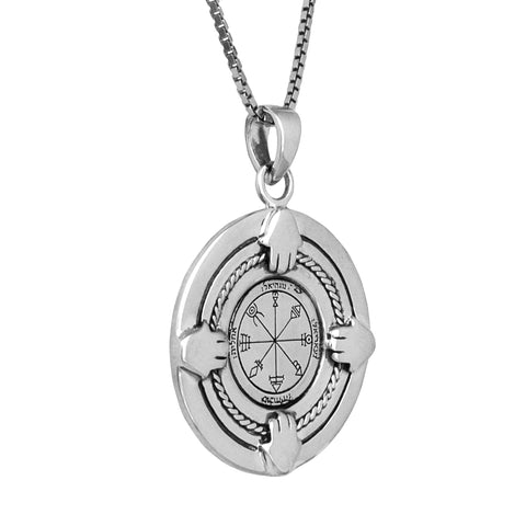 King Solomon Amulet of Social Harmony Pendant First Pentacle of Venus, Silver 925
