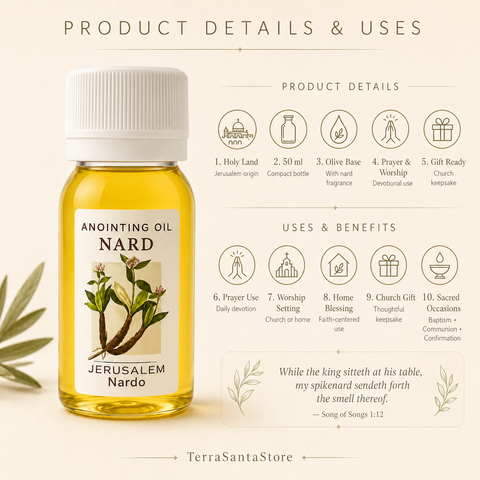 Anointing Oil Nard from Jerusalem 50ml - Authentic Holy Land Spiritual Gift