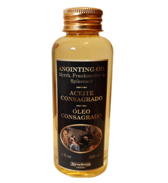 Essential Aromatic Anointing Oil w/ Frankincense Myrrh and Spikenard 4fl.oz - 120ml from Jerusalem Holy Land