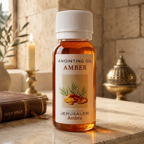 Blessed Holy Land Anointing Oil - 50ml Authentic Jerusalem Amber Oil for Christian Prayer & Worship