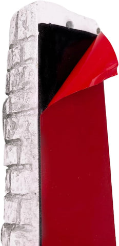 Adhesive back of ceramic mezuzah case for easy door mounting
