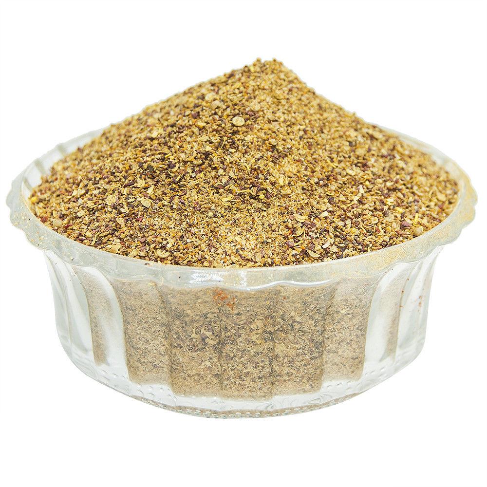 Authentic spice grains seasoning for meat, displayed
