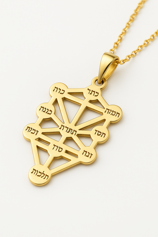 Talisman Kabbalah Pendant Tree of Life Gold 14K Judaica