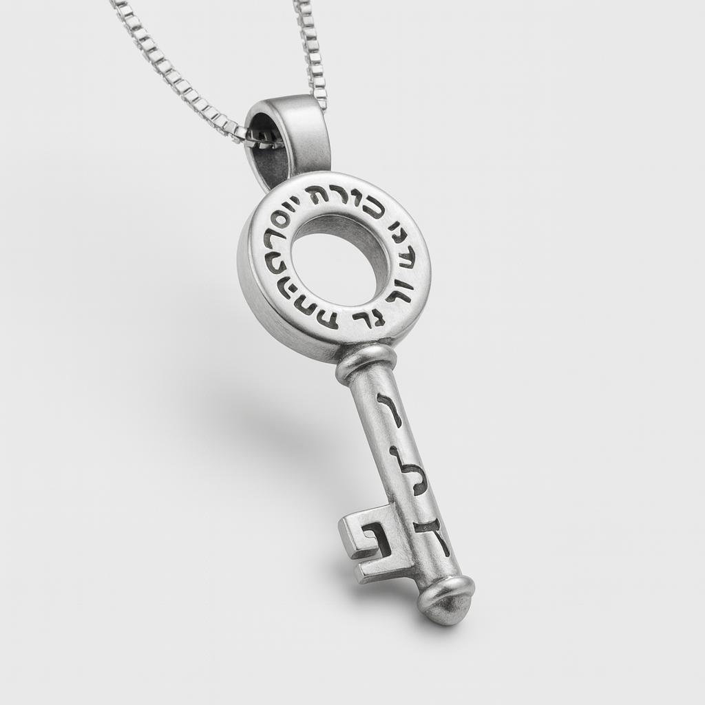 Bail and chain detail — sterling key necklace