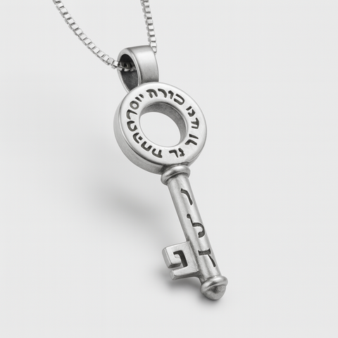 Bail and chain detail — sterling key necklace