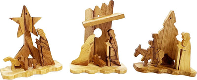 Bethlehem-crafted Nativity minis with star, stable, and journey scenes
