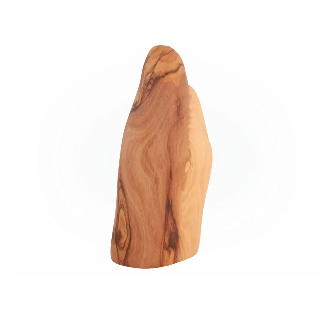 Bethlehem olive wood Holy Family statue on white background
