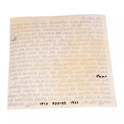 Handmade Kosher Scroll for Mezuzah - Jewish Hebrew Klaf Shema Parchment 12cm/4.8"