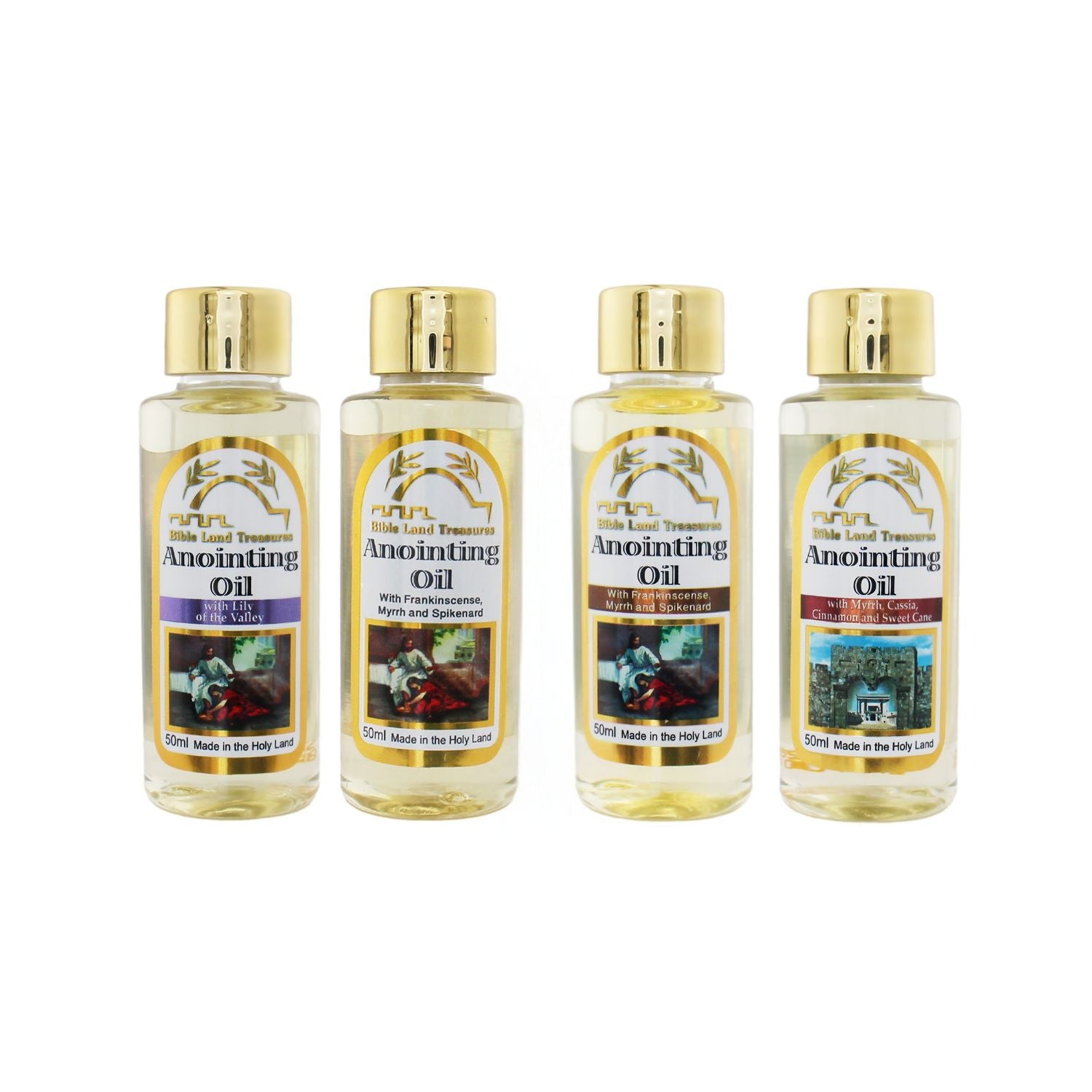 bible land treasures anointing oil set 4 holy land bottles