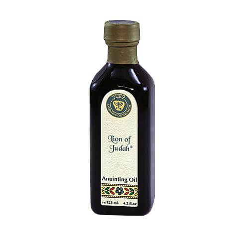 lion of judah anointing oil authentic from jerusalem cobalt glass bottle
