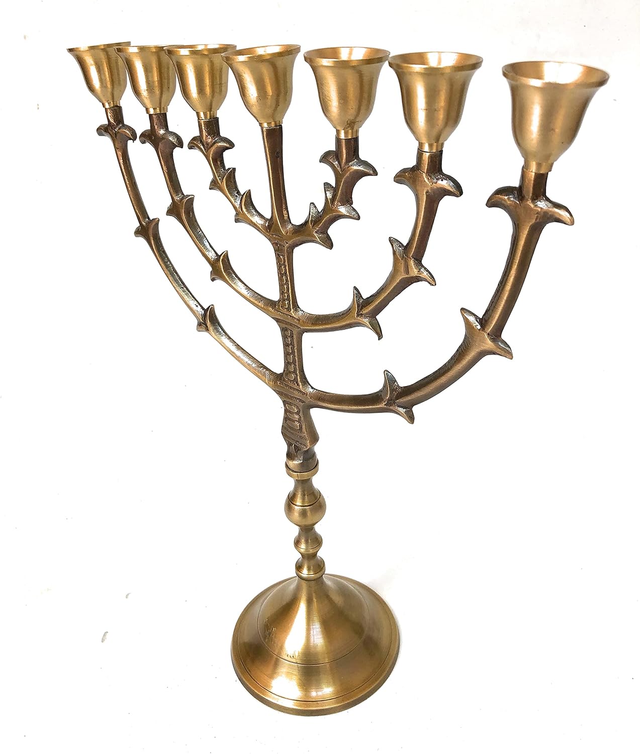 biblical menorah with matte gold finish
