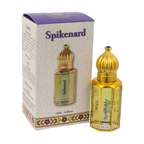 Spikenard anointing oil in crystal bottle for spiritual use from Holy Land