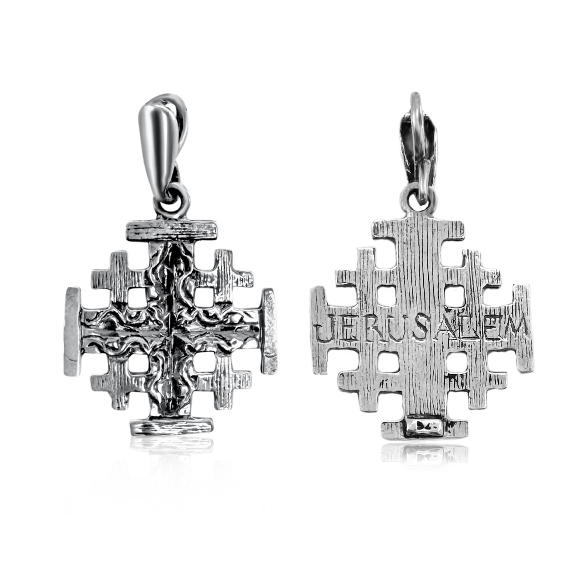 buy sterling silver Jerusalem cross necklace online
