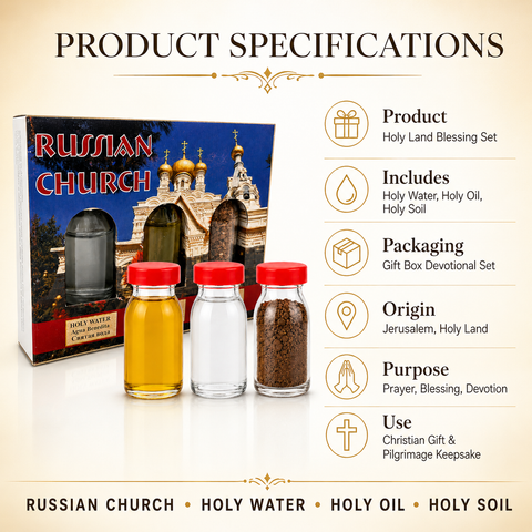 Jerusalem Holy Land Blessing Set with Holy Oil, Holy Soil, and Holy Water (Copy)