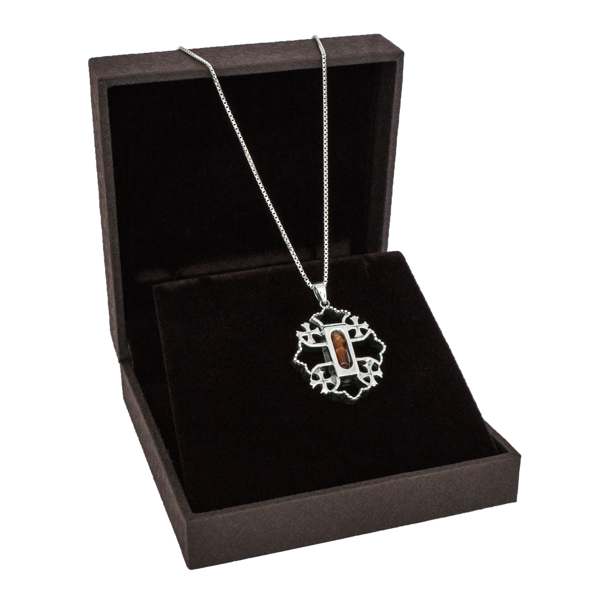 Christian Jerusalem Cross silver necklace symbolic jewelry
