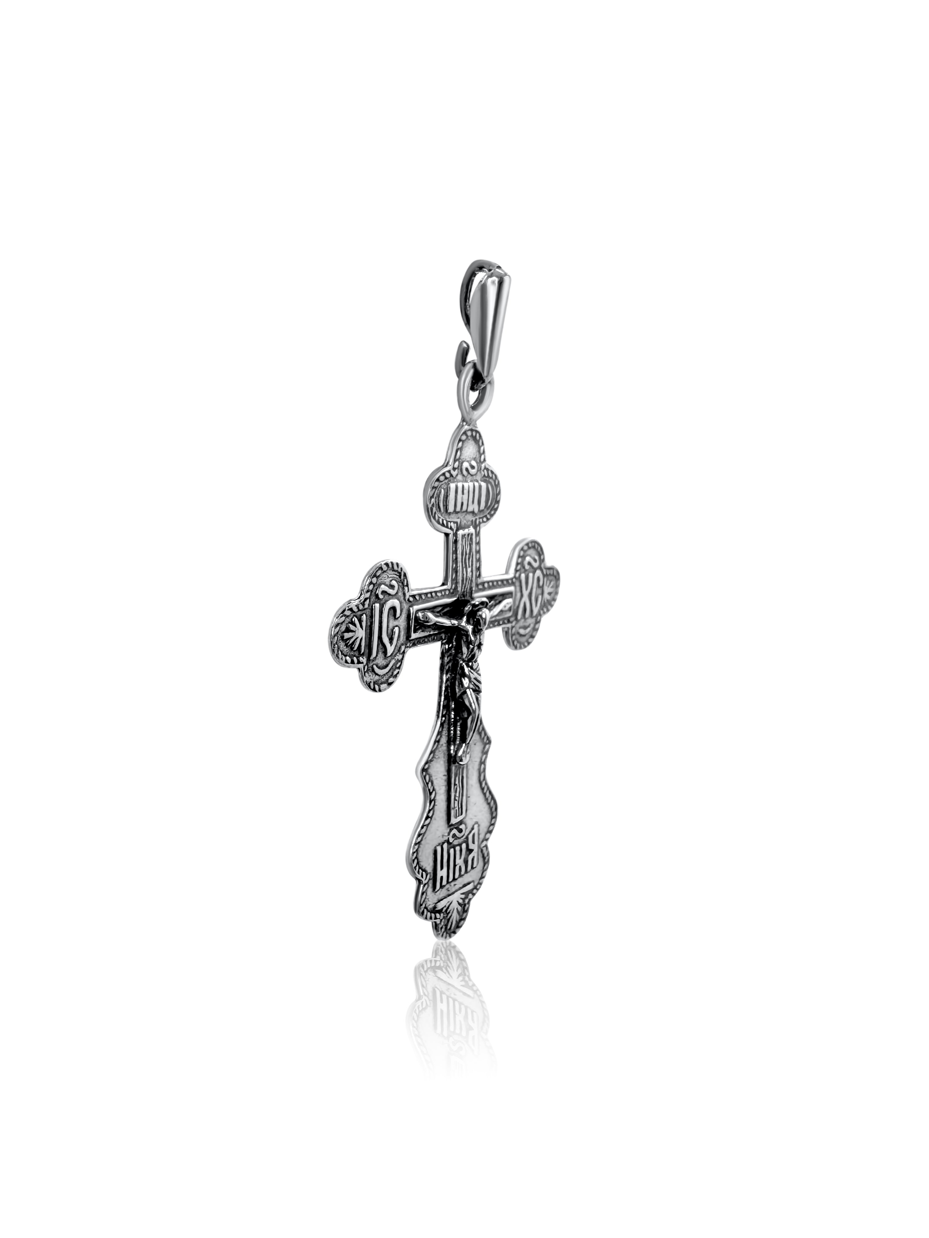 Christian silver cross pendant for prayer, Holy Land jewelry
