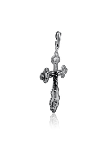 Christian silver cross pendant for prayer, Holy Land jewelry
