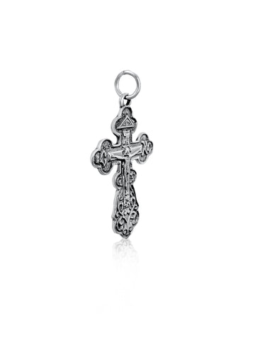 Christian silver cross necklace, Holy Land devotional jewelry
