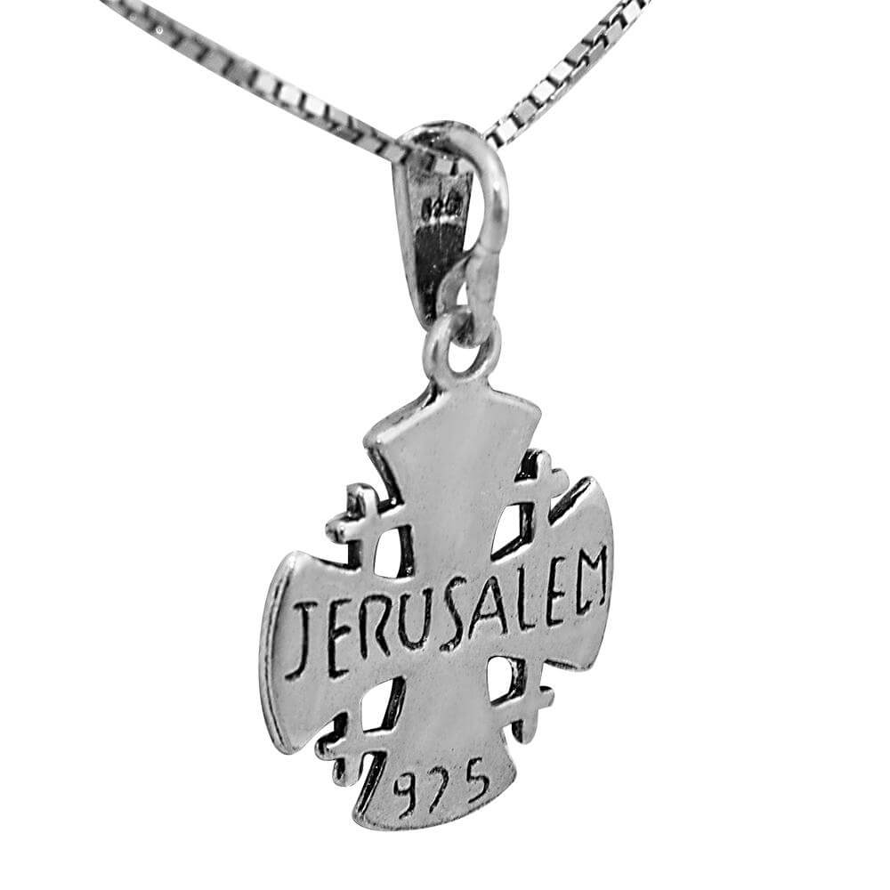 buy sterling silver Jerusalem Cross pendant from Holy Land