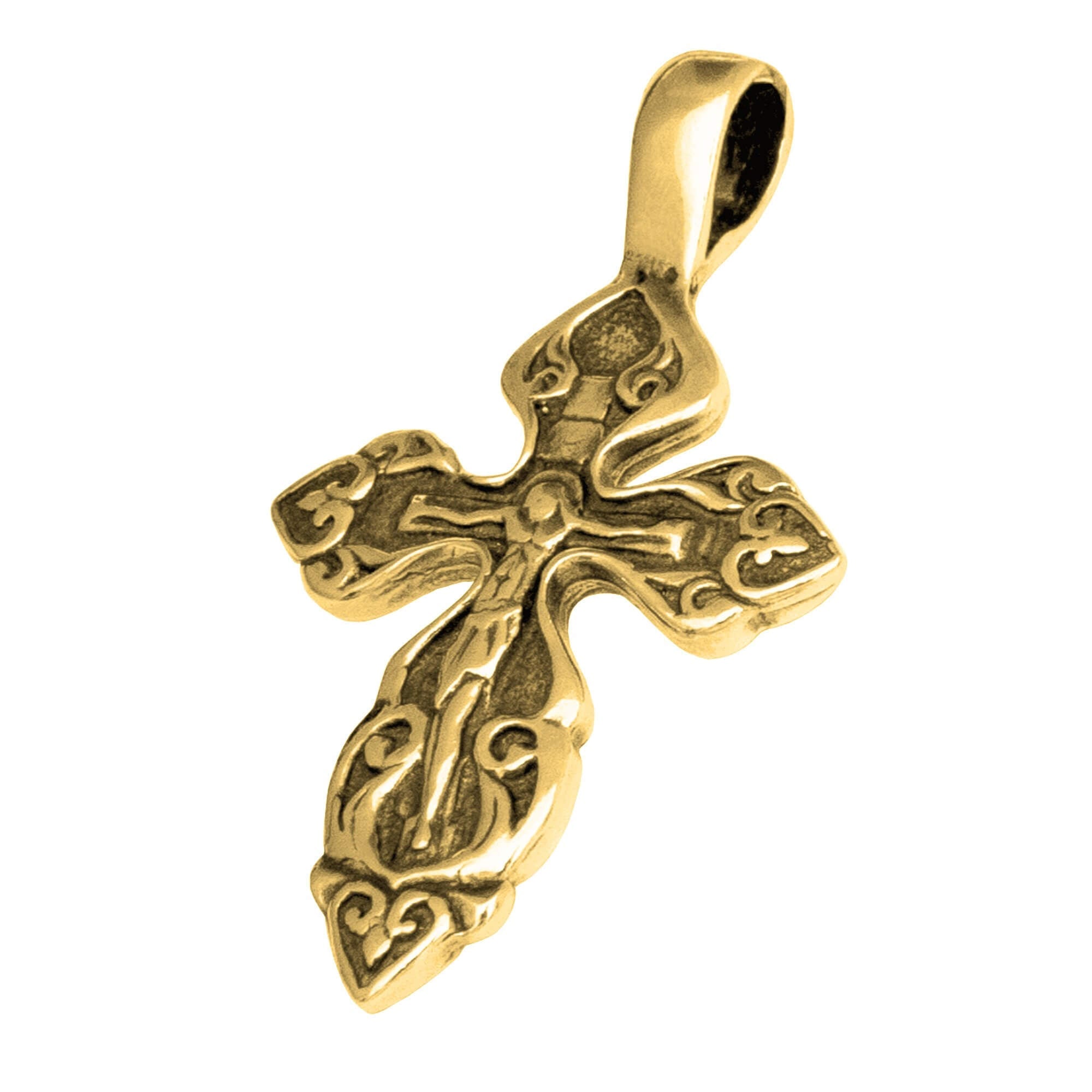 Christian silver cross necklace, sacred keepsake from Jerusalem