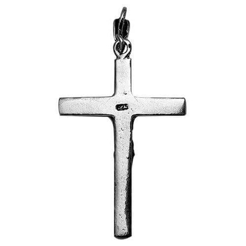 Christian silver cross necklace — Holy Land devotional pendant
