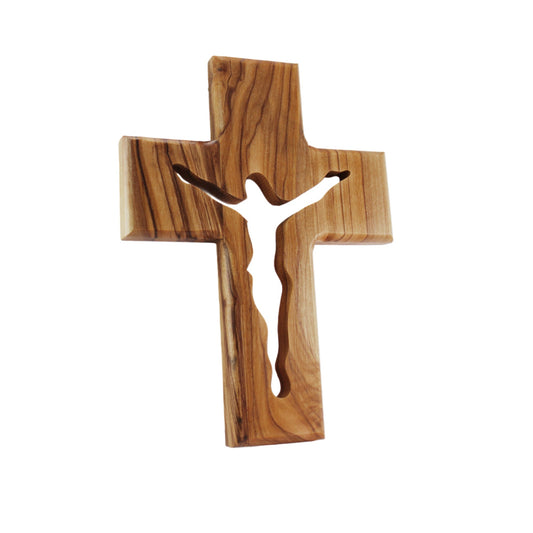 Olive Wood Hanging Wall Cross Jesus Holy Jerusalem Decor Christian 16cm/6.3"