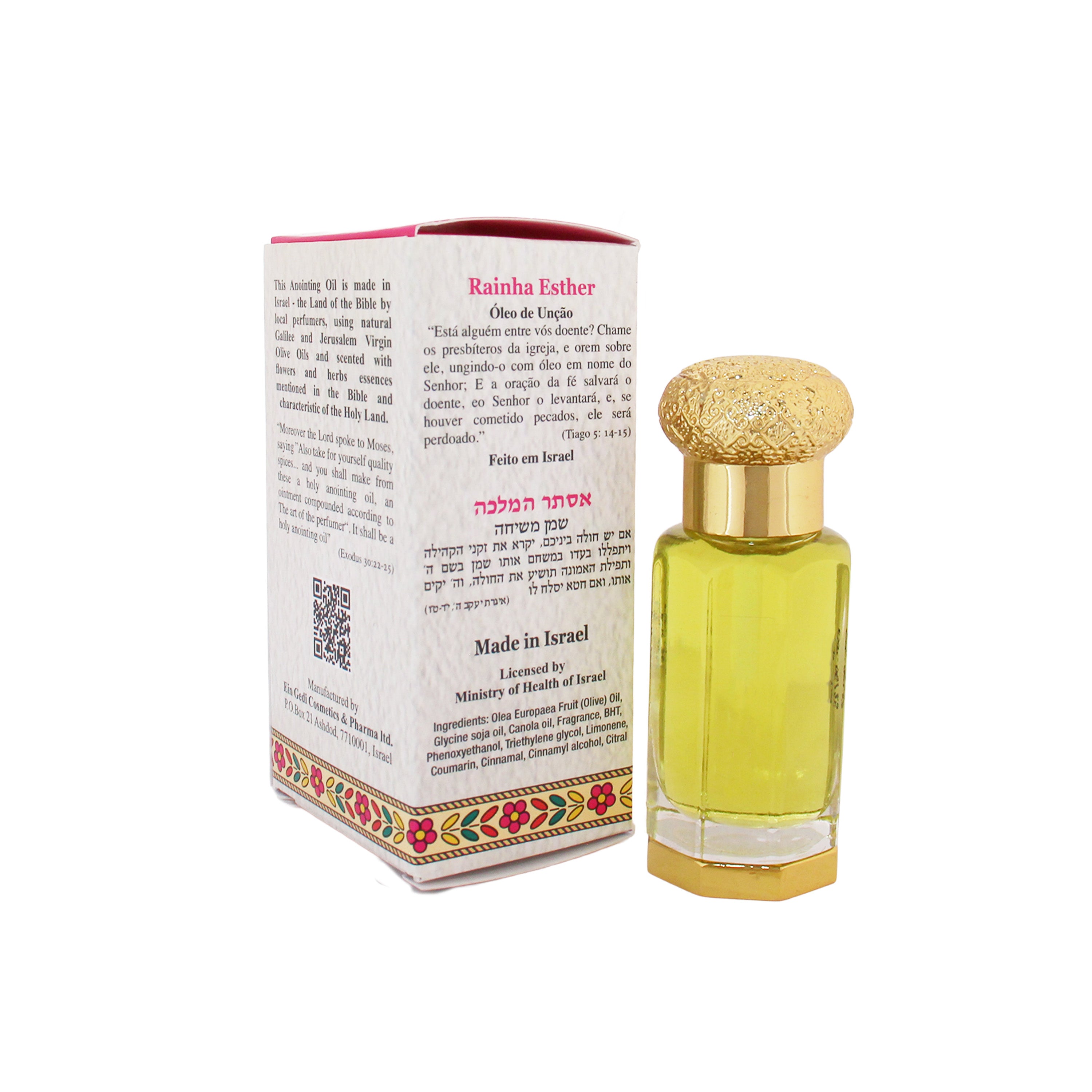 Crystal bottle Queen Esther oil with spiritual significance