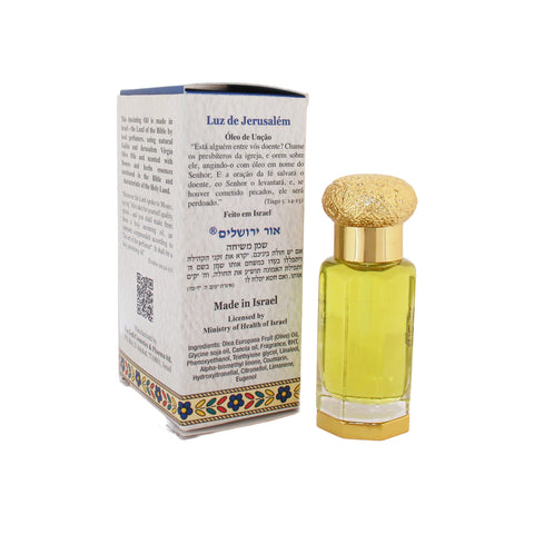 Crystal bottle Light of Jerusalem oil for prayer and blessing