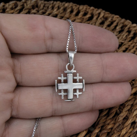 Jerusalem Cross Pendant necklace Crusader cross necklace Jewish gifts for women Jerusalem cross gold