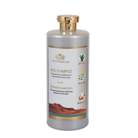 Dead Sea mud shampoo for oily scalp and dandruff, mineral-rich sulfate free clarifying hair shampoo