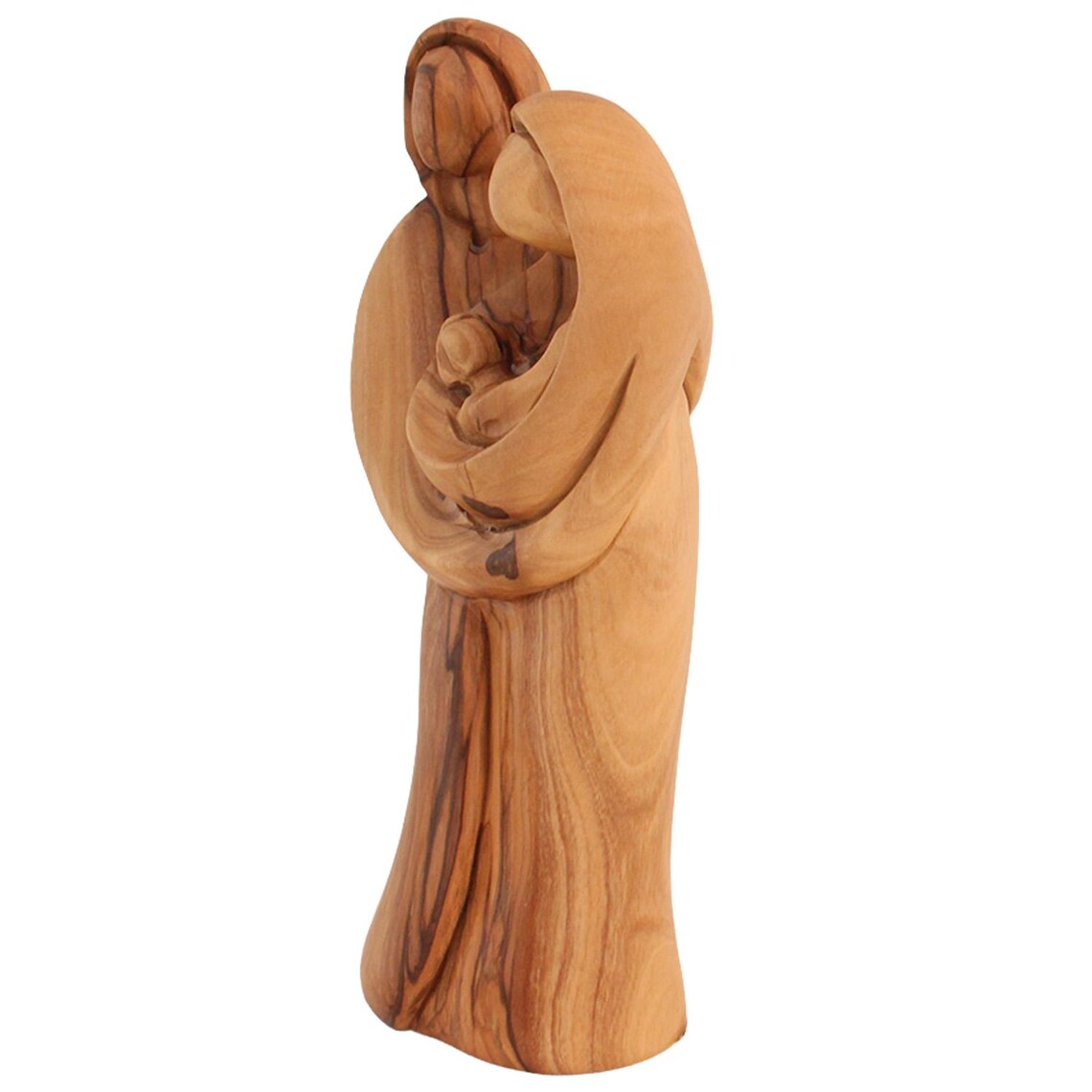 Faceless olive wood Holy Family nativity statue Holy Land decor
