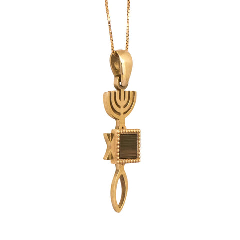 Faith symbol necklace 14K gold Holy Land jewelry
