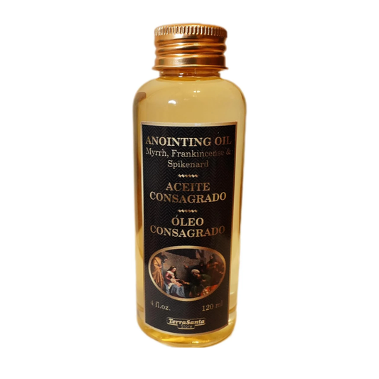 Anointing Oil with Frankincense, Myrrh & Spikenard Certified From Holy Land, 4fl.oz