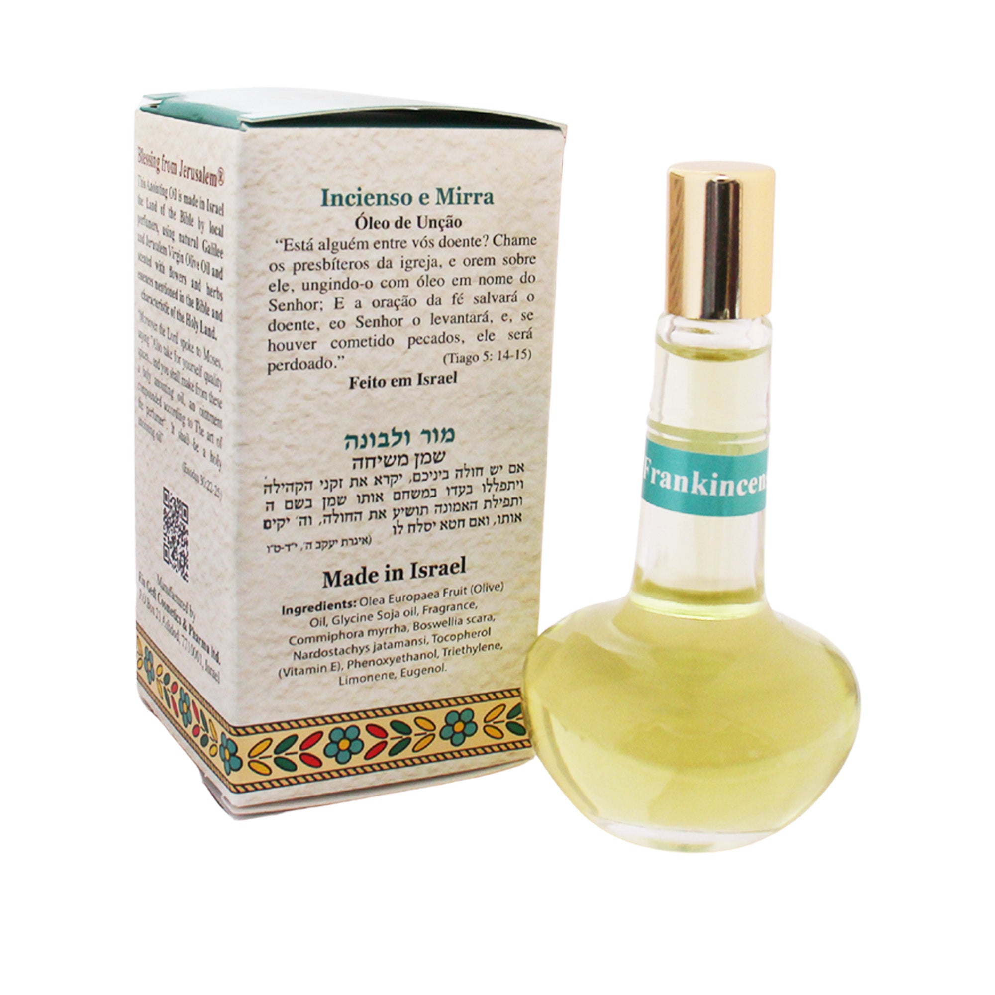 Biblical Frankincense & Myrrh anointing oil from Holy Land for church and ministry blessings
