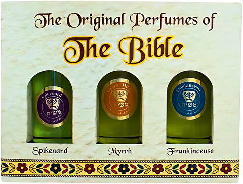 Glass vials angled, olive-oil base with scriptural blends