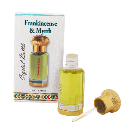 Authentic frankincense and myrrh anointing oil from Holy Land for church use and personal devotion