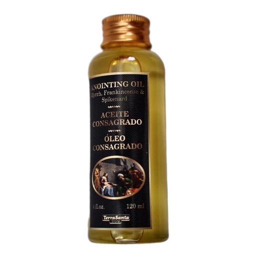 Anointing Oil with Frankincense, Myrrh & Spikenard Certified From Holy Land, 4fl.oz