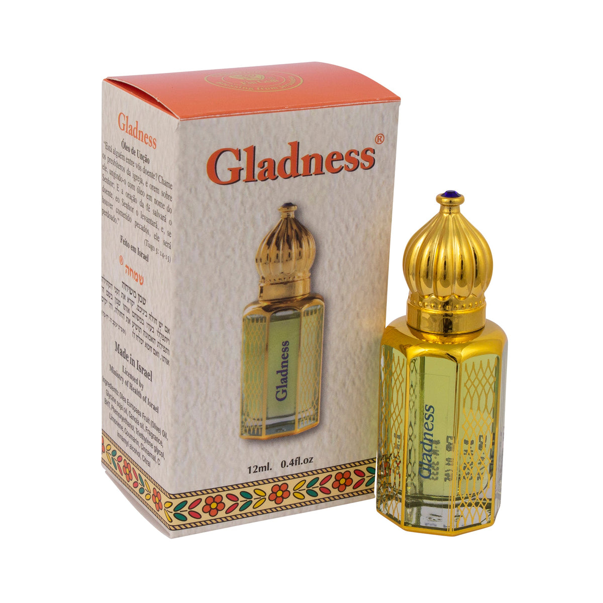 Gladness anointing oil roll-on 12ml by Ein Gedi for prayer and spiritual blessing