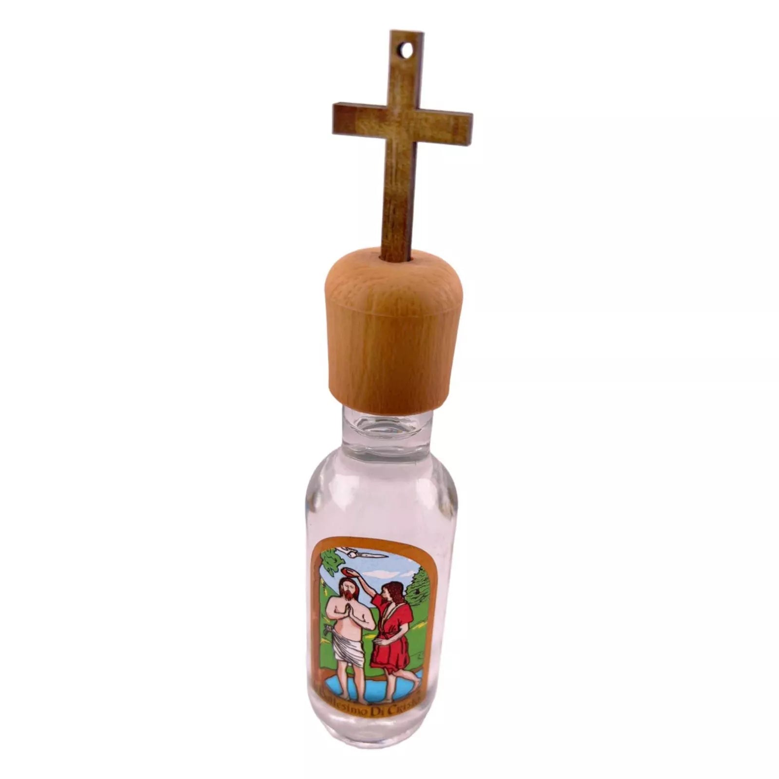 Glass bottle of Jordan River water for home blessing

