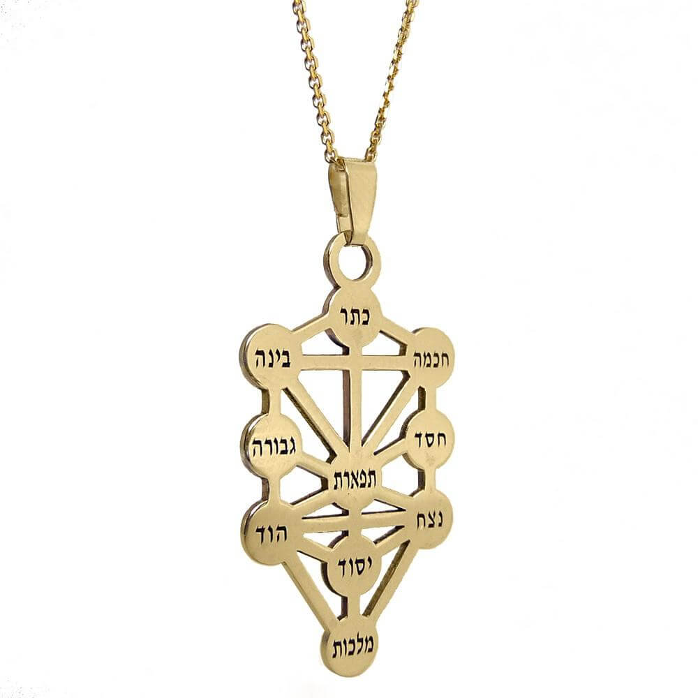 Gold 14K Kabbalah pendant with Ten Sefirot design from Bethlehem